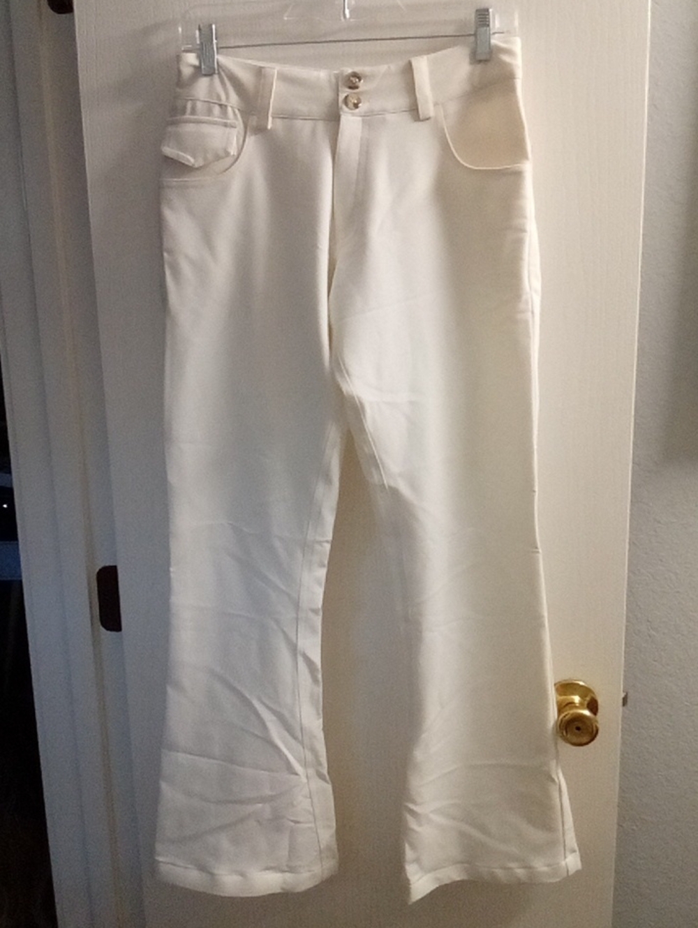 High-Rise White Flare Pants - Sleek Wide Leg